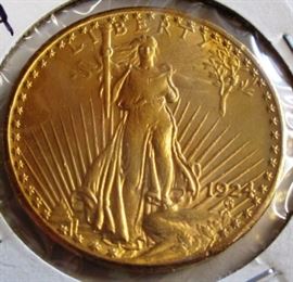 1924 $20.00 St Gauldons Gold Coin