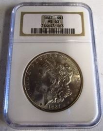 1887 MS63 Morgan Silver Dollar