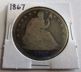 1867  seated half dollar