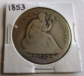 1853  seated half dollar