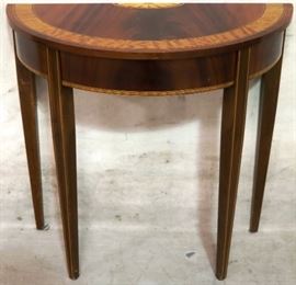 Inlaid demilune table
