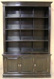 Ebonized painted bookcase