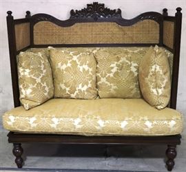 Caned settee by Tommy Bahama
