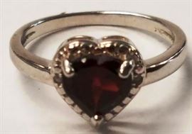 Garnet sterling ring
