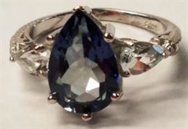 Blue sapphire sterling ring