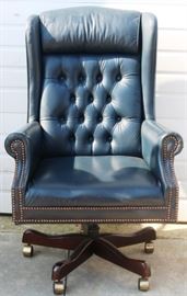 Leather tufted office chair