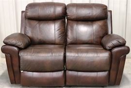 Leather Italia reclining loveseat