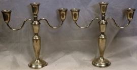 Sterling pair candleholders