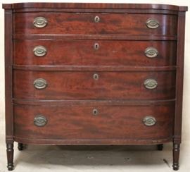 19th Century bow front Sheraton chest