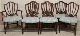 Set of shield back dining chairs