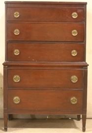 Mahogany chest on chest