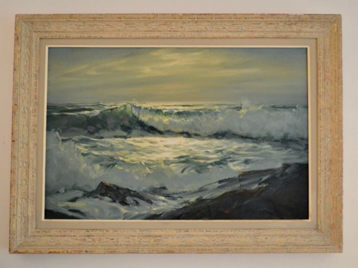 Paul Strisik seascape, oil on canvas