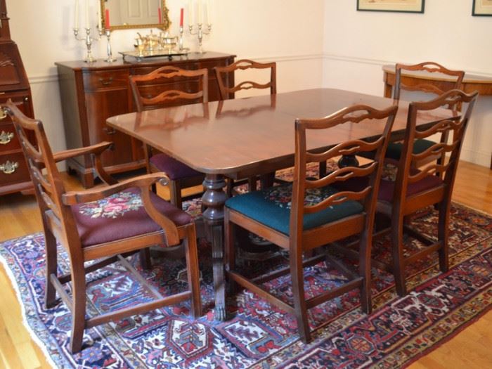 Circa 1940's dining set with table and 6 chairs