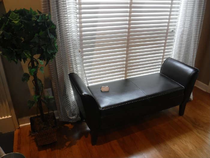 Nice leather bench that was in the rear of the upstairs bonus room and never used.
