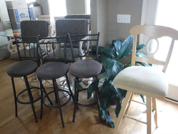 Many stools for kitchen or bar use.