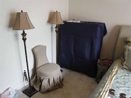 We have many lamps both floor and table. Nice vanity chair