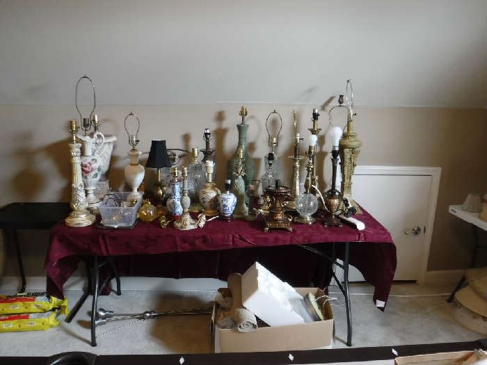 Many lamps.. these were used as table decors at a wedding some all of these are priced at $7.00 regardless of size or style