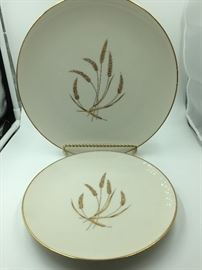 Franciscan Cream Colored, Wheat Stalk Design w/ Gold Trim 64 Piece Dinner/Tea Set