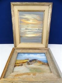 Signed Oil Shore Paintings