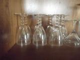 Clear wine goblets