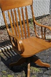 Antique Pine and Oak Desk Chair