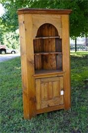 Antique Pine Corner Cabinet