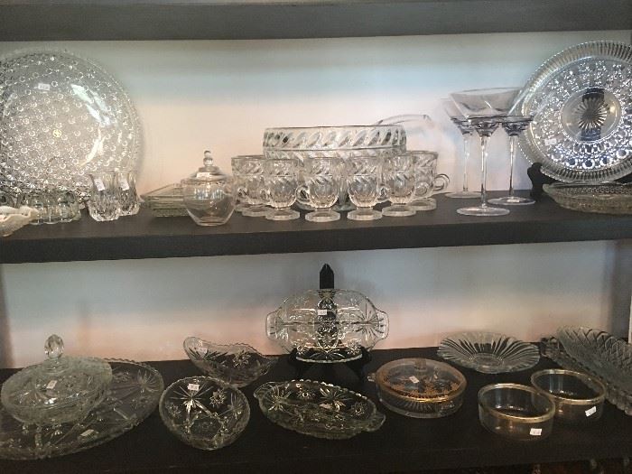 Punch Bowl and Cups, Assorted Platters and Serving Ware