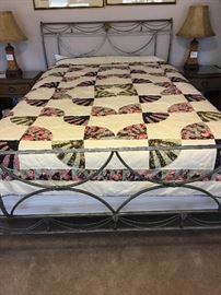 Queen Size Iron Sleigh Bed, Queen size Mattress and Box Spring