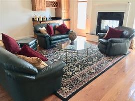 Three piece leather LR set