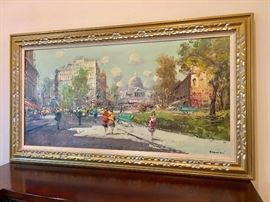 Vintage original painting of Washington DC