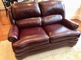 Leather loveseat