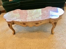 Marble top table.