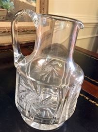 Russian cut glass pitcher