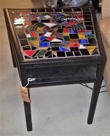 Tile top repurposed table
