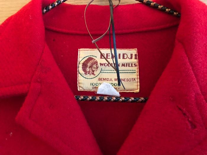 Vintage Bemidji Woolen Mills ladies wool shirt jacket with MN Firearms Safety patch