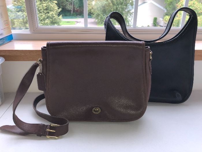 Vintage Coach leather handbags