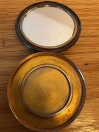 Antique sterling silver double sided compact