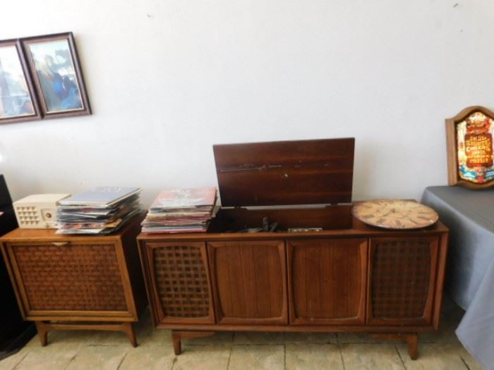Stereo cabinet and album cabinet  with albums
