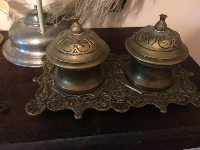 I love this piece -- a vintage set of ink wells