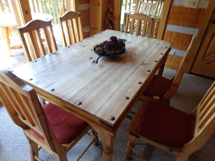 Dinning Room Table with 6 Chairs Indian Wood