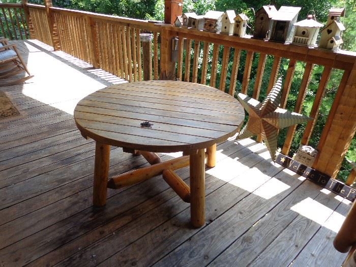 Large Round Log Table