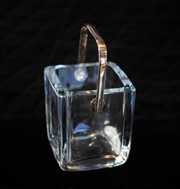 Cartier Crystal Ice Bucket with Sterling Handle.