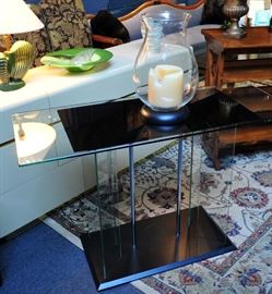 Art Deco All Glass Console Table.