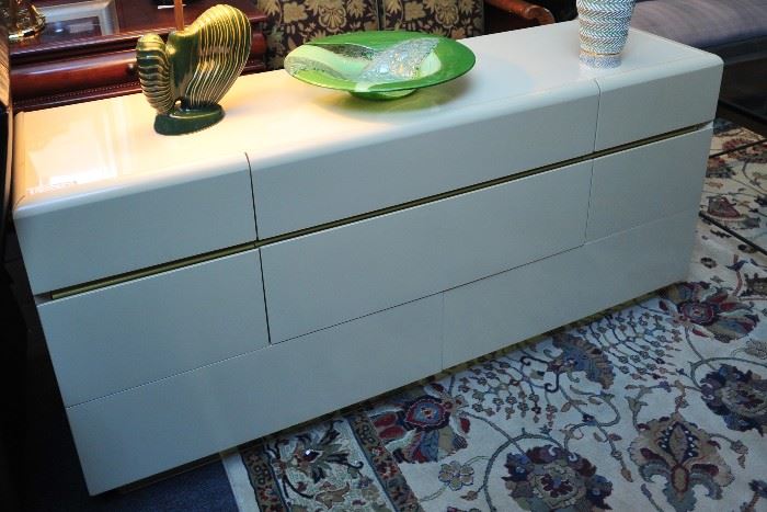 Art Deco Cream Enameled Chest of Drawers by Lane.