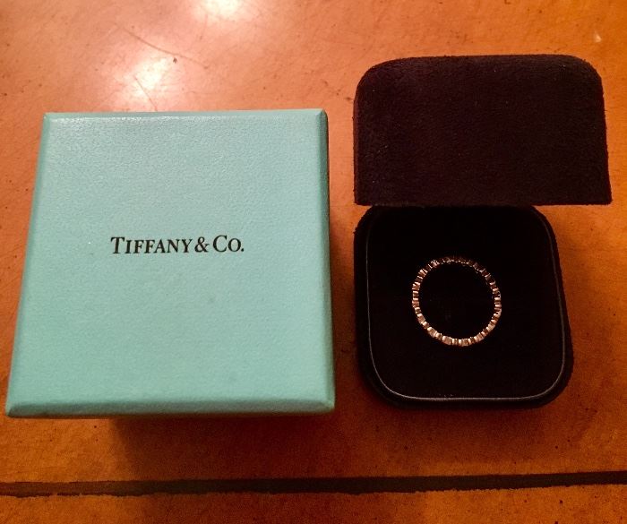 Tiffany & Co 18K White Gold xoxo Ring with Diamonds