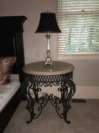 Marble top iron table