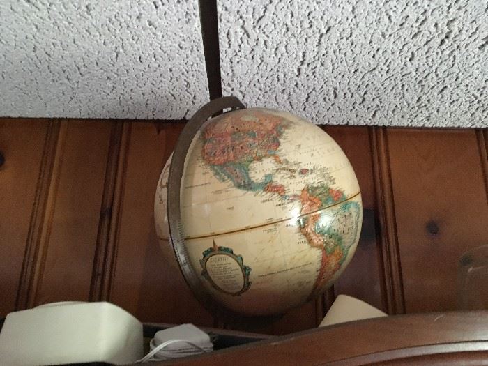 Globes are popular -- this one sits up high and is in excellent condition.