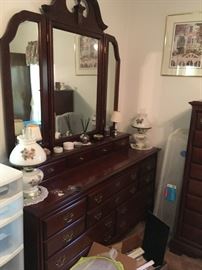 The beautiful mirrored dresser that matches the lingerie chest.