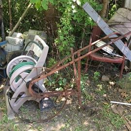 Can you say "yard art"?!  an old plow.