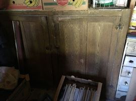 This is one of two matching primitive cabinets -- these are great finds -- hard to come across these anymore!